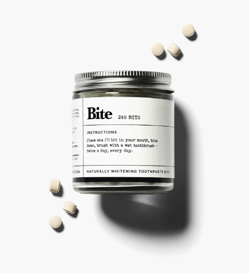 Bite toothpaste bits